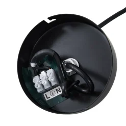 Lucande hanglamp Isandro, zwart / opaal, 7-lamps