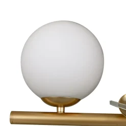 Lucande hanglamp Isandro, 95 cm, goud, wit, 7-lamps, G9