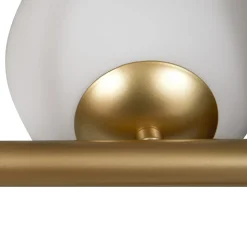 Lucande hanglamp Isandro, 95 cm, goud, wit, 7-lamps, G9