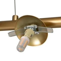 Lucande hanglamp Isandro, 95 cm, goud, wit, 7-lamps, G9