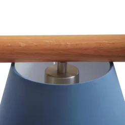 Lucande hanglamp Jinda, blauw, hout, stof, 120 cm, E27