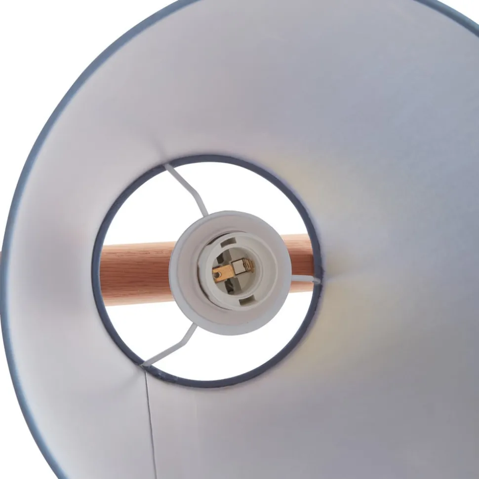 Lucande hanglamp Jinda, blauw, hout, stof, 120 cm, E27