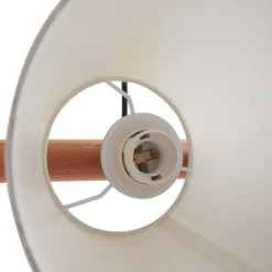 Lucande hanglamp Jinda, wit, hout, stof, 120 cm, E27