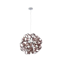Lucande hanglamp Kaelor, Ø 60 cm, koperkleurig, aluminium