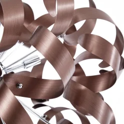 Lucande hanglamp Kaelor, Ø 60 cm, koperkleurig, aluminium