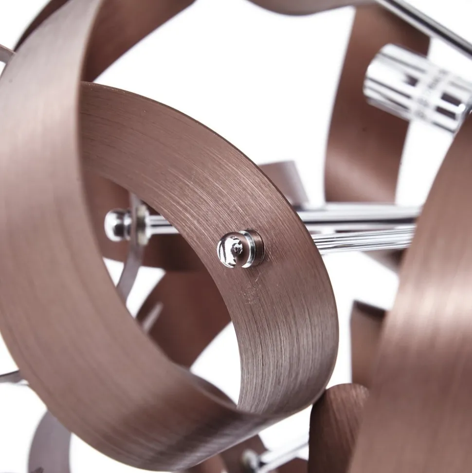 Lucande hanglamp Kaelor, Ø 60 cm, koperkleurig, aluminium