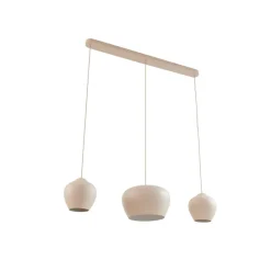 Lucande hanglamp Malisa, beige, 3-lamps, metaal, 90 cm