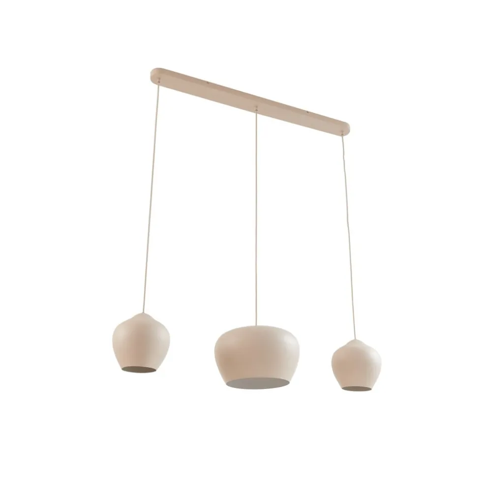 Lucande hanglamp Malisa, beige, 3-lamps, metaal, 90 cm