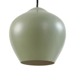 Lucande hanglamp Malisa, groen, 3-lamps, metaal, lengte 90cm