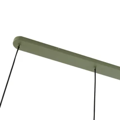 Lucande hanglamp Malisa, groen, 3-lamps, metaal, lengte 90cm