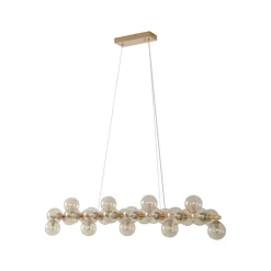 Lucande hanglamp Naelen, goud/oranje, 125 cm, glas, G9