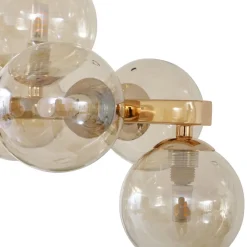 Lucande hanglamp Naelen, goud/oranje, 125 cm, glas, G9