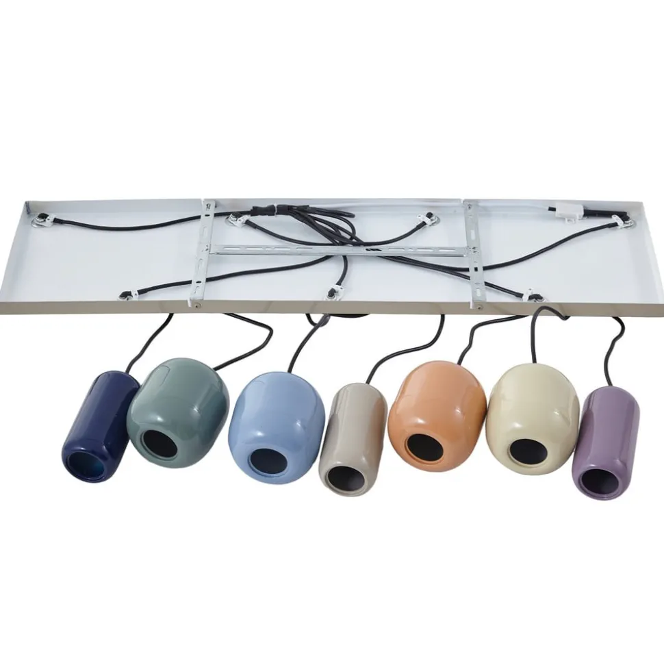 Lucande hanglamp Narion, 7-lamps, kleurrijk, metaal, GU10