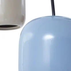 Lucande hanglamp Narion, rond, 7-lamps, kleurrijk, metaal