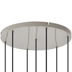 Lucande hanglamp Narion, rond, 7-lamps, kleurrijk, metaal