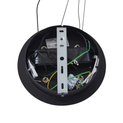 Lucande hanglamp Pallo, 12-lamps, zwart/goud, glas