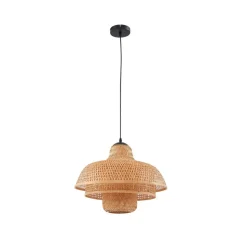 Lucande hanglamp Rasmina, bamboe, Ø 50 cm, 1-lamp