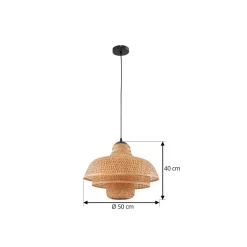 Lucande hanglamp Rasmina, bamboe, Ø 50 cm, 1-lamp