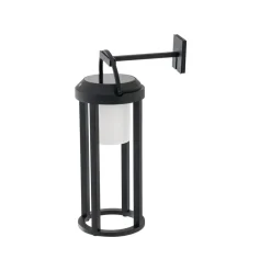 Lucande 2-in-1 LED lamp op zonne-energie Tilena, zwart, rond, aluminium