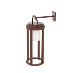 Lucande 2-in-1 LED wandlamp op zonne-energie Tilena, roest, rond, aluminium