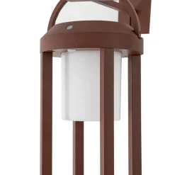 Lucande 2-in-1 LED wandlamp op zonne-energie Tilena, roest, rond, aluminium