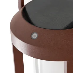 Lucande 2-in-1 LED wandlamp op zonne-energie Tilena, roest, rond, aluminium