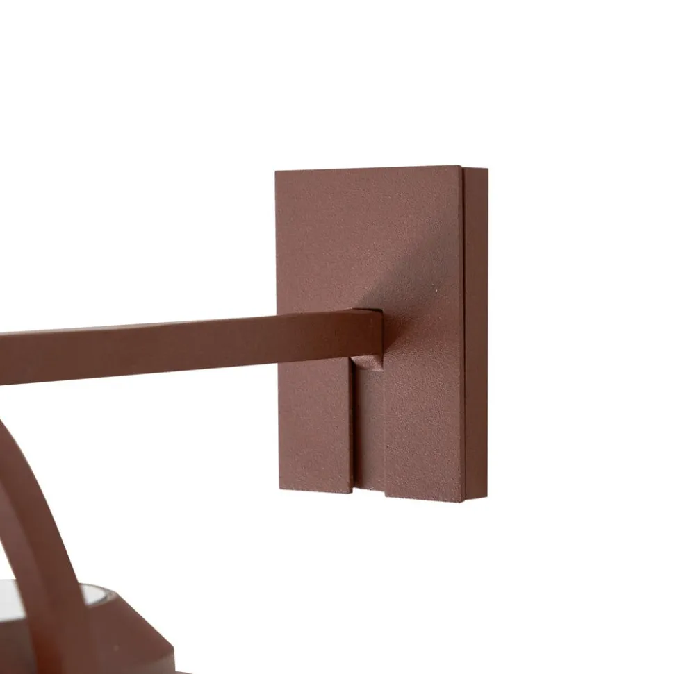 Lucande 2-in-1 LED wandlamp op zonne-energie Tilena, roest, rond, aluminium