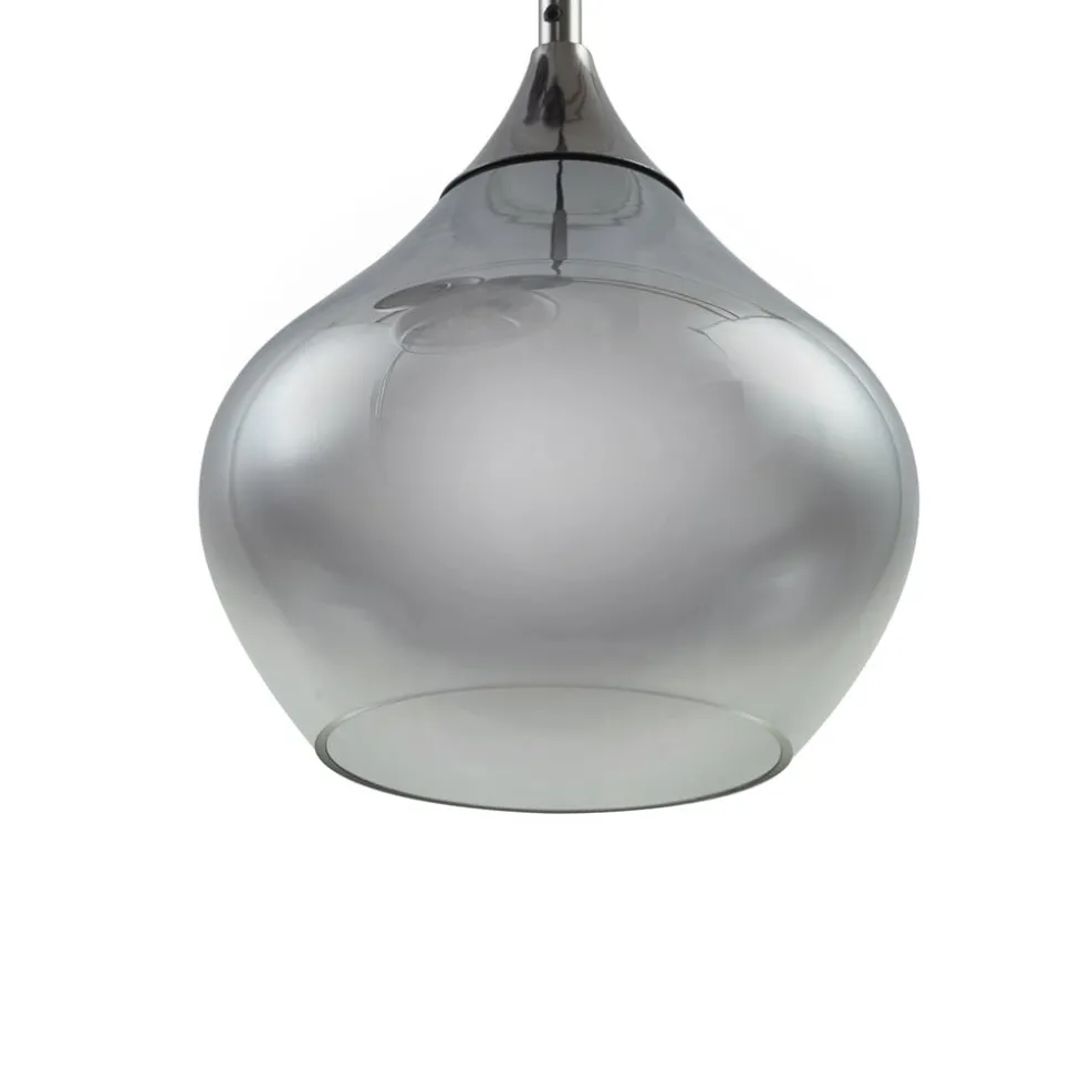 Lucande Jarven hanglamp, 7-lamps, zwart, glas