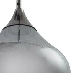 Lucande Jarven hanglamp, 7-lamps, zwart, glas