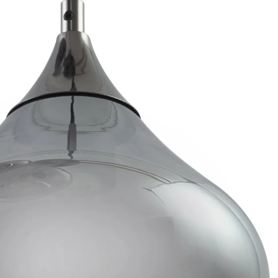 Lucande Jarven hanglamp, 7-lamps, zwart, glas