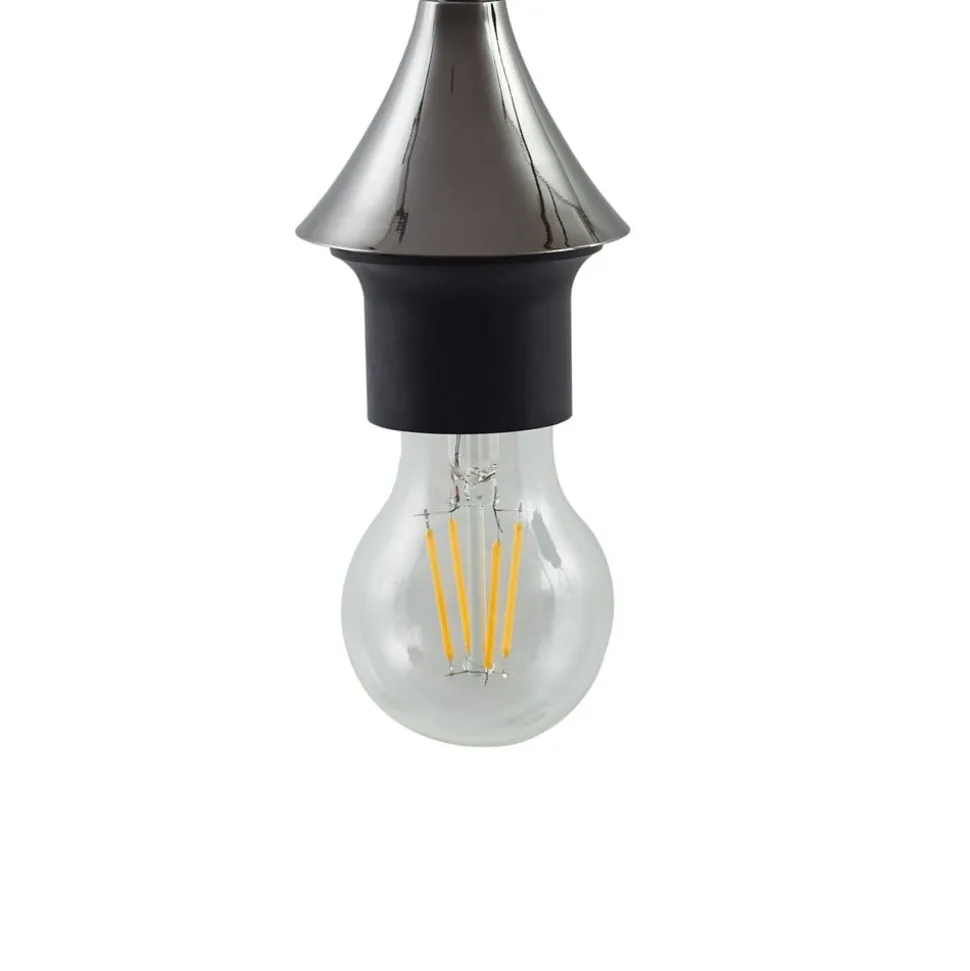Lucande Jarven hanglamp, 7-lamps, zwart, glas