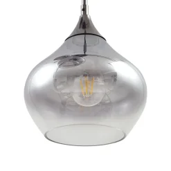 Lucande Jarven hanglamp, 5-lamps, zwart, glas
