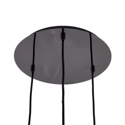 Lucande Jarven hanglamp, 3-lamps, zwart, glas