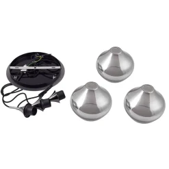 Lucande Jarven hanglamp, 3-lamps, zwart, glas