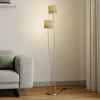 Lucande Juljana vloerlamp, 2-lamps, stoffen kap