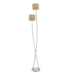 Lucande Juljana vloerlamp, 2-lamps, stoffen kap