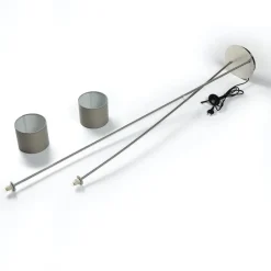 Lucande Juljana vloerlamp, 2-lamps, stoffen kap