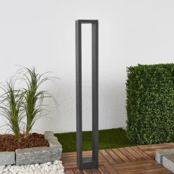 Lucande Jupp LED tuinpadverlichting, set van 4, 90 cm, antraciet, IP54