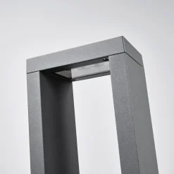 Lucande Jupp LED tuinpadverlichting, set van 4, 90 cm, antraciet, IP54