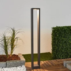 Lucande Jupp LED tuinpadverlichting, 60 cm, antraciet, metaal, IP54