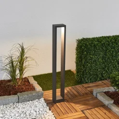 Lucande Jupp LED tuinpadverlichting, 60 cm, antraciet, metaal, IP54