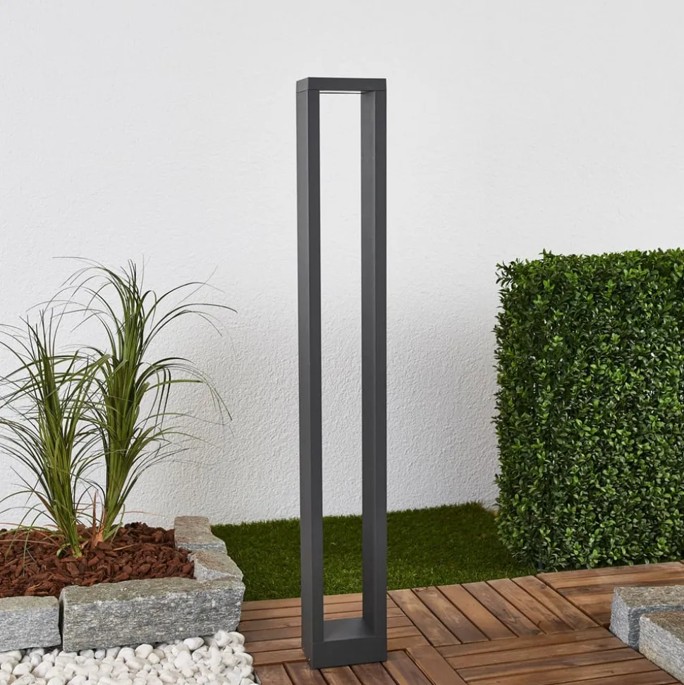 Lucande Jupp LED tuinpadverlichting, 60 cm, antraciet, metaal, IP54