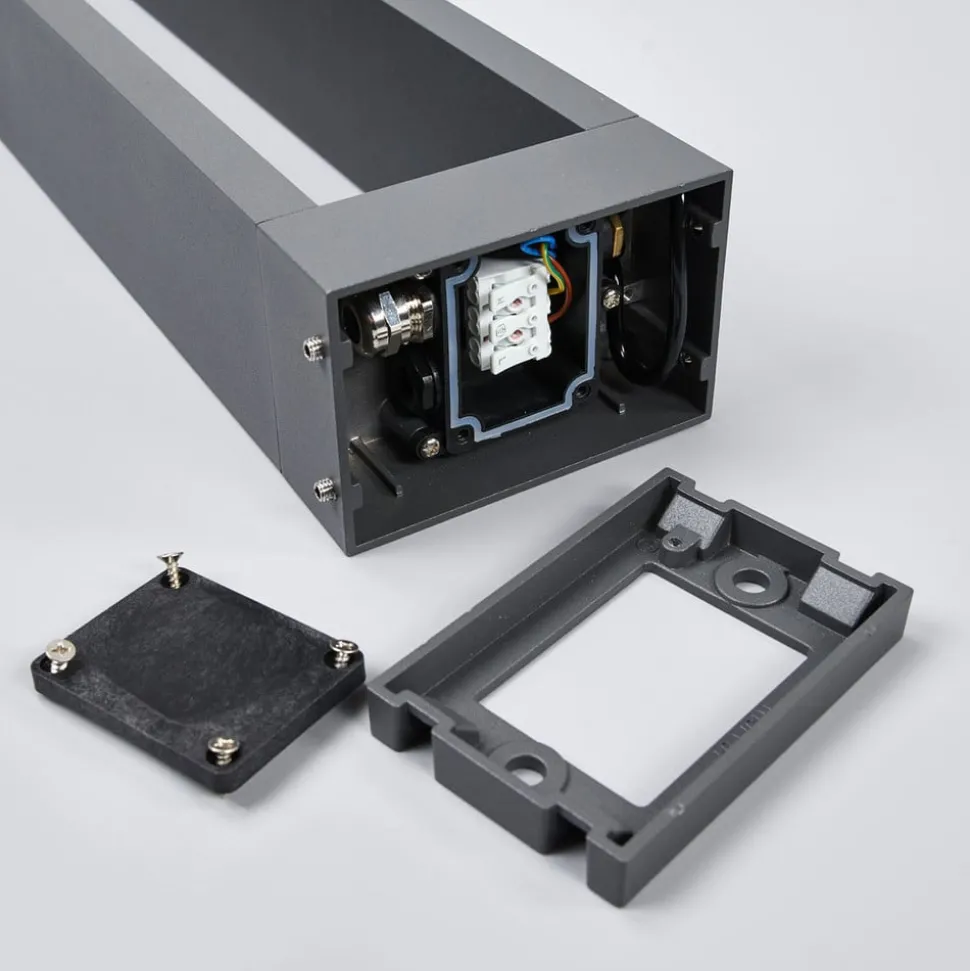 Lucande Jupp LED tuinpadverlichting, 60 cm, antraciet, metaal, IP54