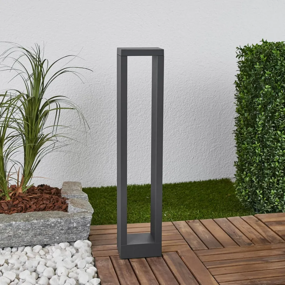 Lucande Jupp LED tuinpadverlichting, set van 4, 60 cm, antraciet, IP54