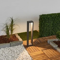 Lucande Jupp LED tuinpadverlichting, set van 4, 60 cm, antraciet, IP54
