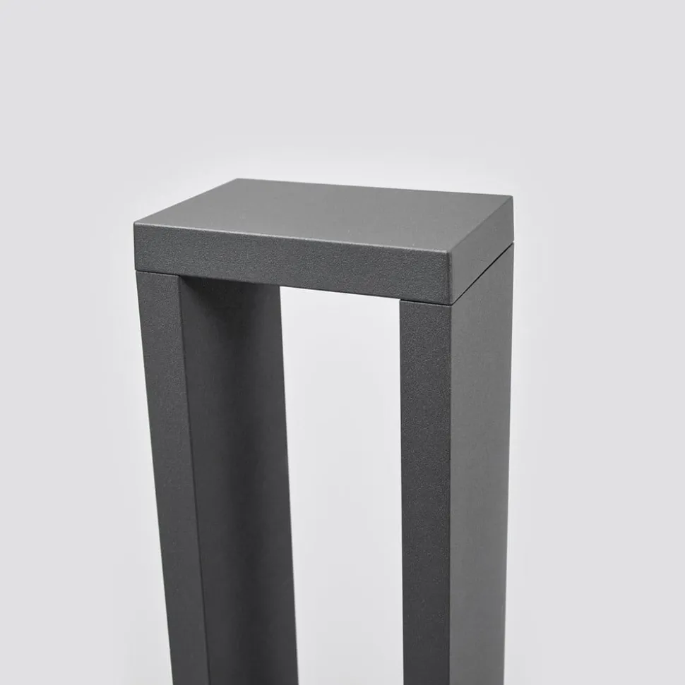 Lucande Jupp LED tuinpadverlichting, set van 4, 60 cm, antraciet, IP54