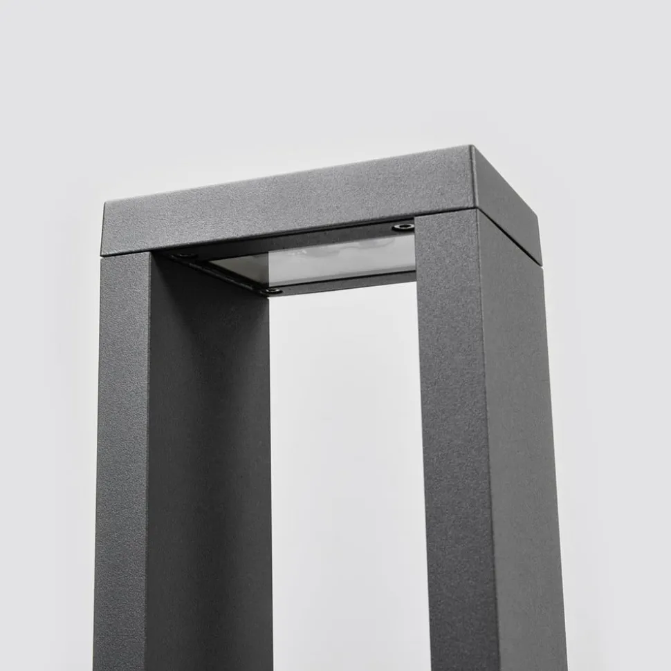 Lucande Jupp LED tuinpadverlichting, set van 4, 60 cm, antraciet, IP54