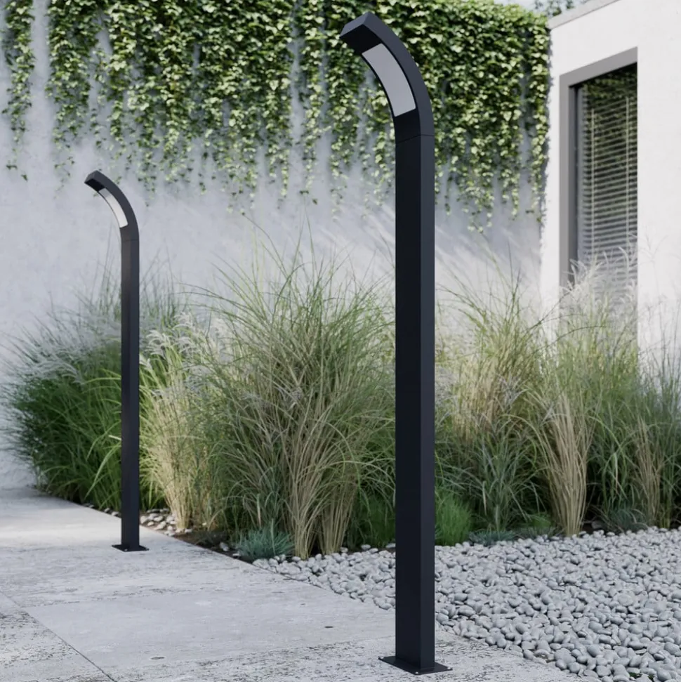 Lucande Juvia LED tuinpadverlichting, 100cm, antraciet, metaal, IP54