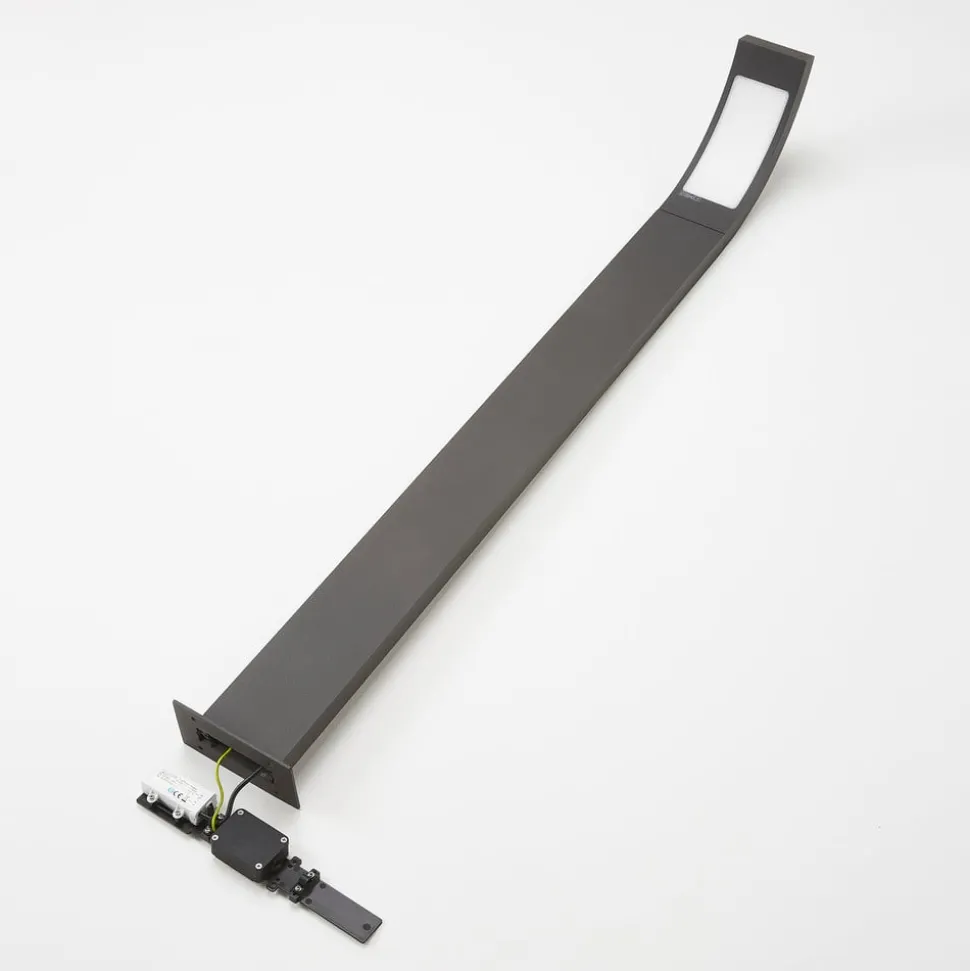 Lucande Juvia LED tuinpadverlichting, 100cm, antraciet, metaal, IP54