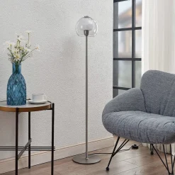 Lucande Kaiya vloerlamp met glazen kap